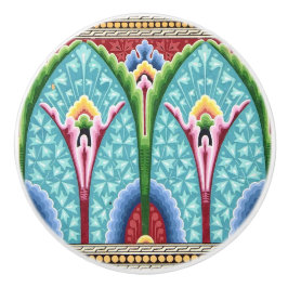 アールヌーボー抽象芸術カラフル織物の模様 セラミックノブ