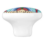 アールヌーボー抽象芸術カラフル織物の模様 セラミックノブ (側面)