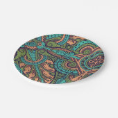 アールヌーボー抽象芸術ティール（緑がかった色）クリストファー・ドレッサー ペーパープレート (アングル)