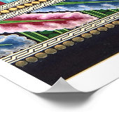 アールヌーボー抽象芸術模様カラフル繊維芸術 ポスター (角)