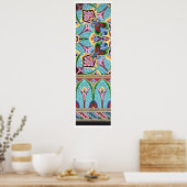 アールヌーボー抽象芸術模様カラフル繊維芸術 ポスター (キッチン)