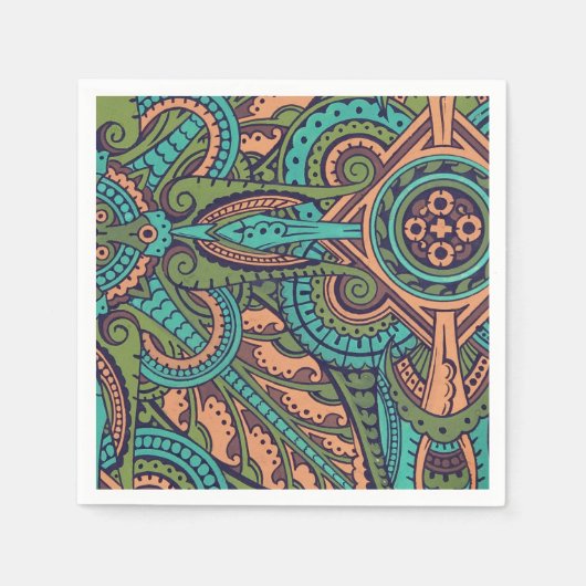 アールヌーボー抽象芸術模様クリストファー・ドレッサー スタンダードカクテルナプキン (正面)