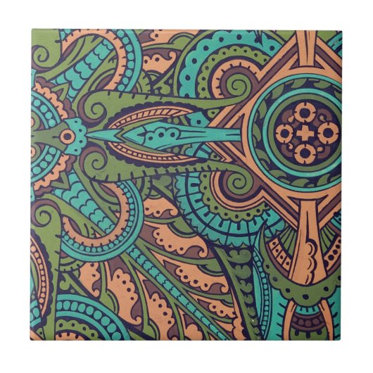 アールヌーボー抽象芸術模様クリストファー・ドレッサー タイル (正面)