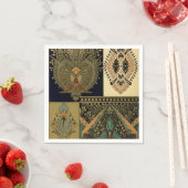 アールヌーボー抽象芸術織物クリストファー・ドレッサー スタンダードカクテルナプキン (インサイチュ)