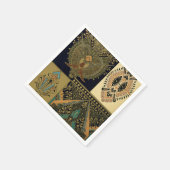 アールヌーボー抽象芸術織物クリストファー・ドレッサー スタンダードカクテルナプキン (角)
