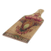 アールヌーボー抽象芸術花ブルゴーニュ赤緑 カッティングボード (角)