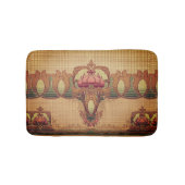 アールヌーボー抽象芸術花ブルゴーニュ赤緑 バスマット (正面)