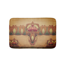 アールヌーボー抽象芸術花ブルゴーニュ赤緑