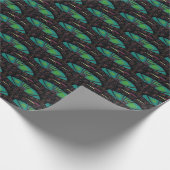 アールヌーボー抽象芸術装飾茶色の緑 ラッピングペーパー (角)