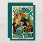 アールヌーボー招待状バイアルフォンス(アルフォンス)ミュシャ 招待状 (正面/裏面)