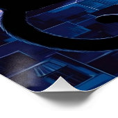 アールヌーボー描写チビ（小さくかわいく書いた感じ）猫3D ポスター (コーナー)