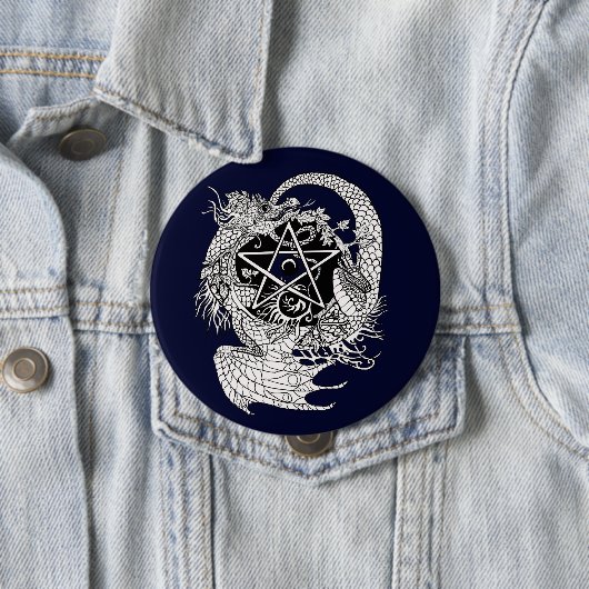 アールヌーボー星形五角形ドラゴン~ボタン 缶バッジ (インサイチュ)