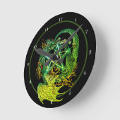 アールヌーボー星形五角形ドラゴン ラウンド壁時計 (傾斜)
