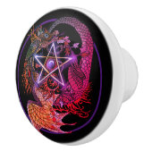 アールヌーボー星形五角形竜 セラミックノブ (右)