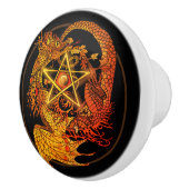 アールヌーボー星形五角形竜 セラミックノブ (右)