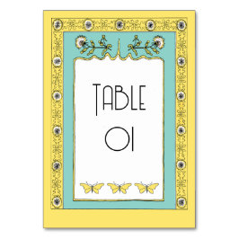 アールヌーボー春タンデリオンズ&蝶 テーブルナンバー