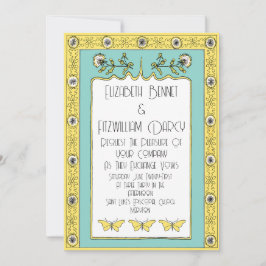 アールヌーボー春タンデリオンズ&蝶 招待状