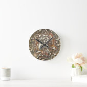 アールヌーボー未婚の銀製のRepousse Acryllicの時計 ラウンド壁時計 (ホーム)