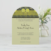 アールヌーボー森ヴィンテージ鳥の結婚式の招待 招待状 (スタンド正面)