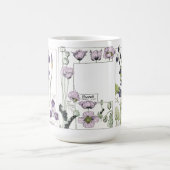 アールヌーボー植物フランスのアイリスポピーフラワーマグ コーヒーマグカップ (中央)