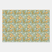 アールヌーボー植物壁紙 – ミントグリーン ラッピングペーパーシート (正面3)