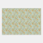 アールヌーボー植物壁紙 – ミントグリーン ラッピングペーパーシート (正面)