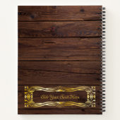 アールヌーボー植物学モティフスの本が木の金ゴールド ノートブック (裏面)