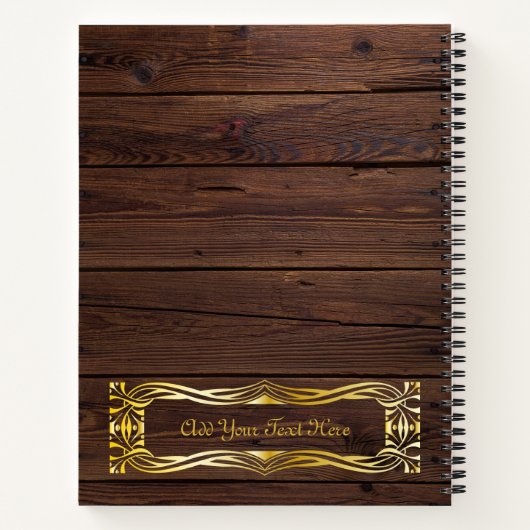 アールヌーボー植物学モティフスの本が木の金ゴールド ノートブック (裏面)