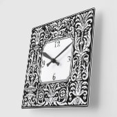 アールヌーボー植物幾何学縁ど スクエア壁時計 (傾斜)