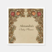 アールヌーボー植物性ベビーシャワー スタンダードカクテルナプキン (正面)