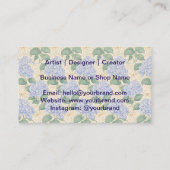 アールヌーボー様式のスイレンとトンボの模様 名刺 (裏面)