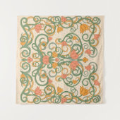 アールヌーボー様式の花柄壁紙、ヴィンテージイラスト タペストリー (正面(横))