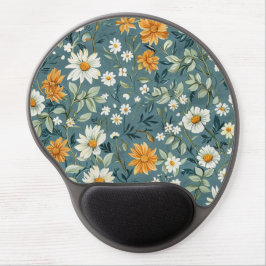 アールヌーボー様式化シャスタデイジー ジェルマウスパッド