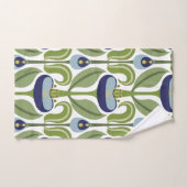 アールヌーボー様式化ブルーチューリップ バスタオルセット (ハンドタオル)