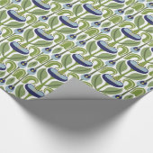 アールヌーボー様式化ブルーチューリップ ラッピングペーパー (角)