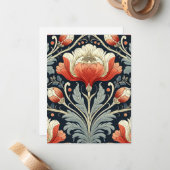 アールヌーボー模様 ノートカード (正面/裏面インサイチュ)