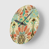 アールヌーボー模様#11 ラウンド壁時計 (傾斜)