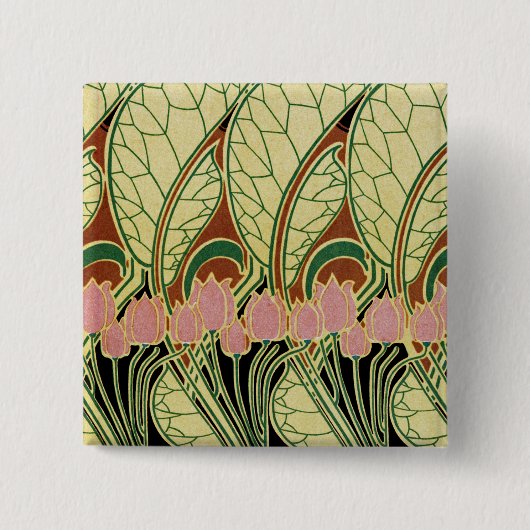 アールヌーボー模様#1 缶バッジ (正面)