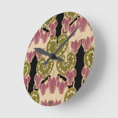 アールヌーボー模様#4 ラウンド壁時計 (傾斜)