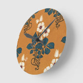 アールヌーボー模様#7 ラウンド壁時計 (傾斜)