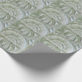 アールヌーボー樹状花タイル灰色グリーン ラッピングペーパー (角)