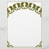 アールヌーボー水彩緑葉 レターヘッド (正面)