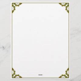 アールヌーボー水彩緑葉 レターヘッド