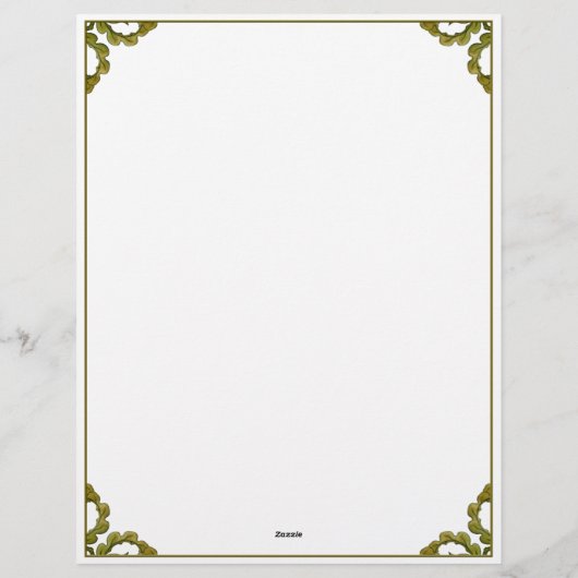 アールヌーボー水彩緑葉 レターヘッド (裏面)