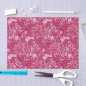 アールヌーボー海藻フローラ、明るい赤紫色ピンク 薄葉紙 (クラフト)