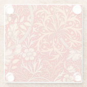 アールヌーボー海藻フローラ、深いコーラルオレンジ ガラスコースター (裏面)