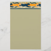 アールヌーボー猫と花の文房具 便箋 (正面)