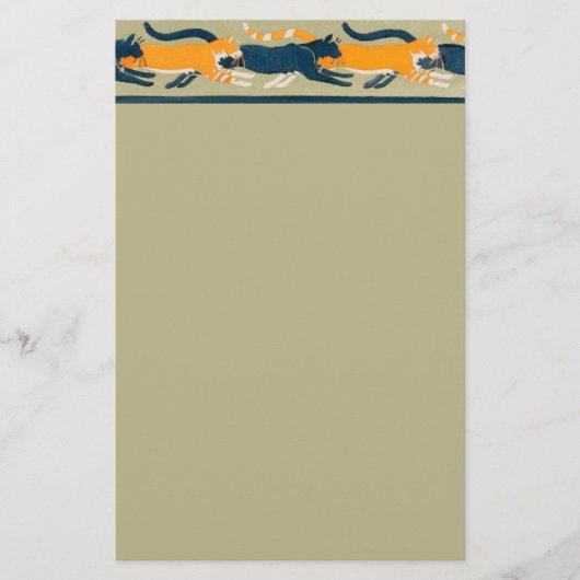 アールヌーボー猫と花の文房具 便箋 (正面)