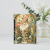 アールヌーボー猫 ポストカード (スタンド正面)