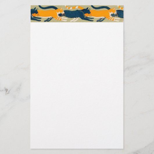 アールヌーボー猫 便箋 (正面)